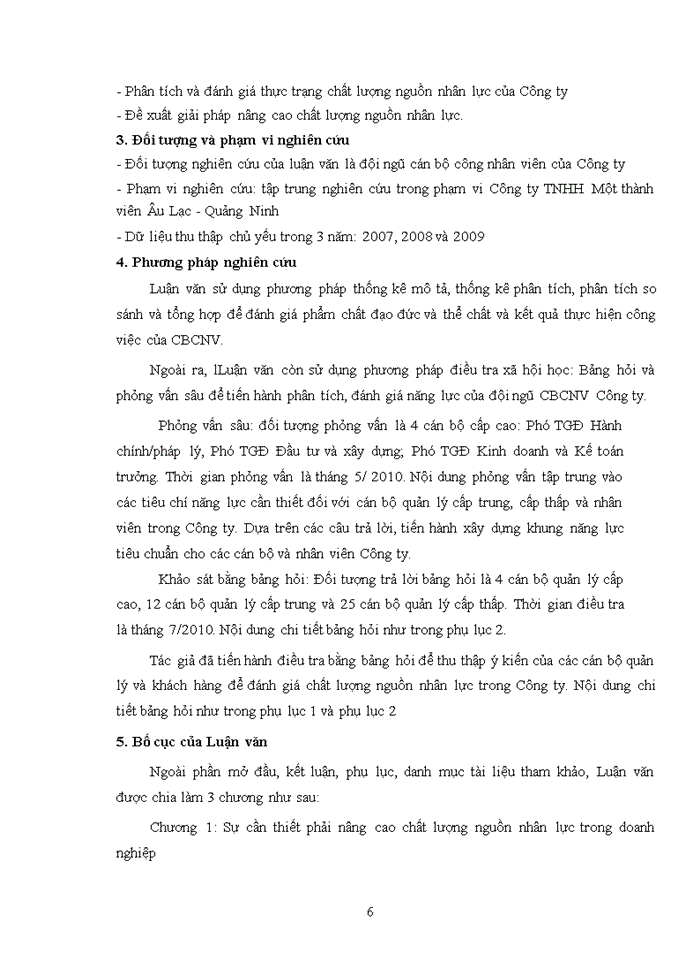 image for page THS Nâng cao chất lượng nguồn nhân lực tại Công ty Trách nhiệm hữu hạn Một thành viên Âu Lạc - Quảng Ninh đến năm 2015