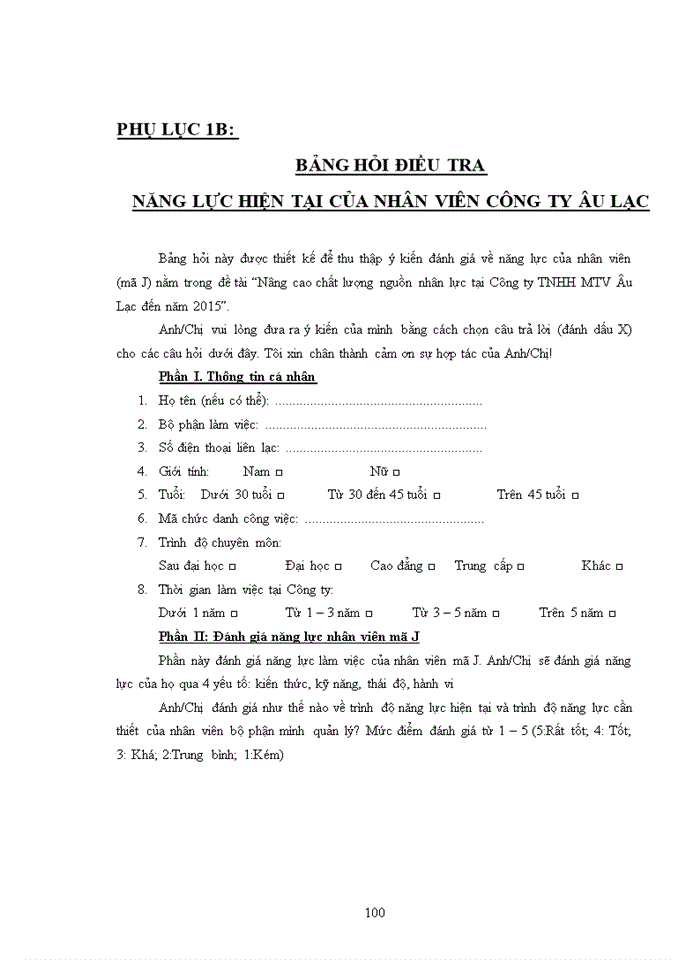 image for page THS Nâng cao chất lượng nguồn nhân lực tại Công ty Trách nhiệm hữu hạn Một thành viên Âu Lạc - Quảng Ninh đến năm 2015