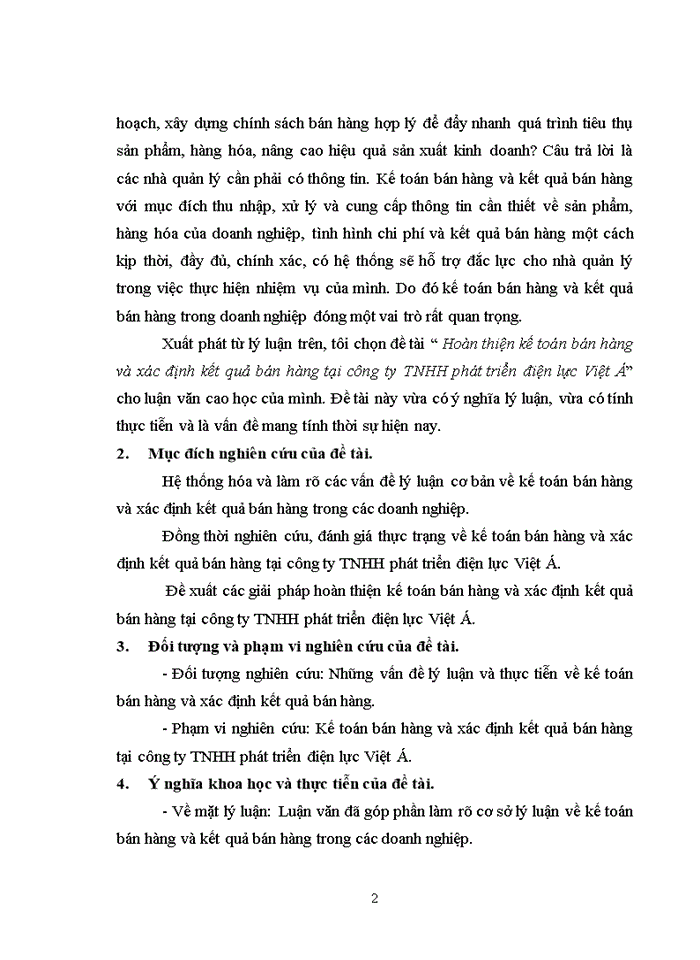 image for page THS Hoàn thiện kế toán bán hàng và xác định kết quả bán hàng tại công ty Trách nhiệm hữu hạn phát triển điện lực Việt Á