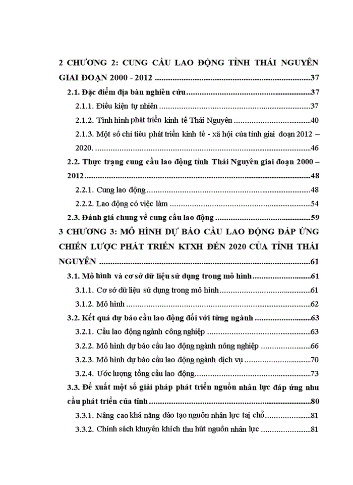 ThS Mô hình dự báo nhu cầu nguồn nhân lực đáp ứng chiến lược phát triển kinh tế xã hội đến 2020 của tỉnh Thái Nguyên