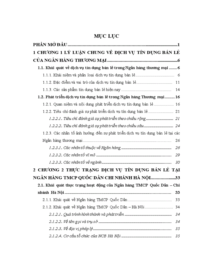 image for page ThS Phát triển dịch vụ tín dụng bán lẻ tại Ngân hàng TMCổ phần Quốc Dân Chi nhánh Hà Nội
