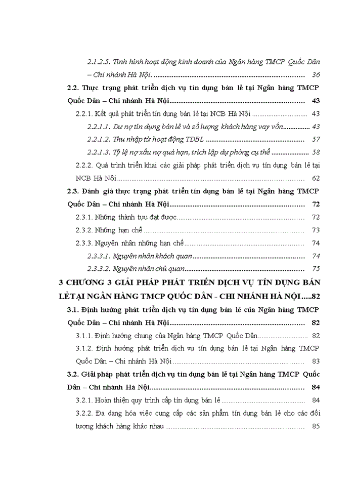 image for page ThS Phát triển dịch vụ tín dụng bán lẻ tại Ngân hàng TMCổ phần Quốc Dân Chi nhánh Hà Nội
