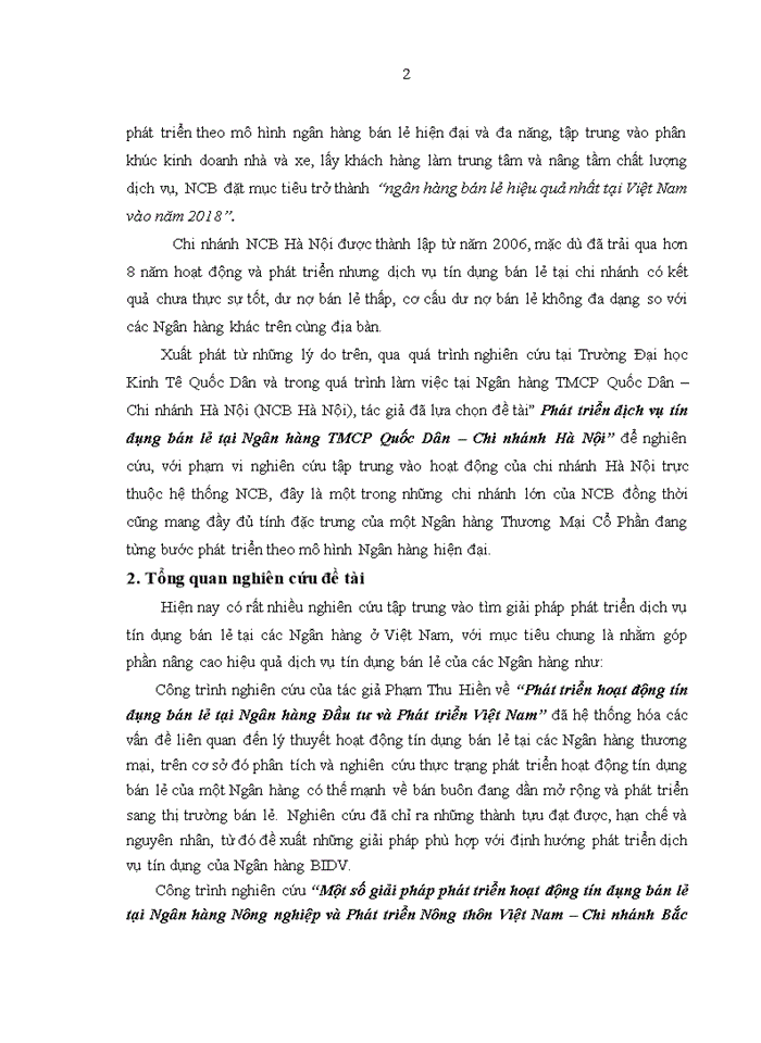 image for page ThS Phát triển dịch vụ tín dụng bán lẻ tại Ngân hàng TMCổ phần Quốc Dân Chi nhánh Hà Nội