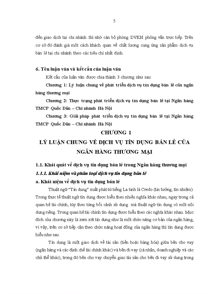 image for page ThS Phát triển dịch vụ tín dụng bán lẻ tại Ngân hàng TMCổ phần Quốc Dân Chi nhánh Hà Nội