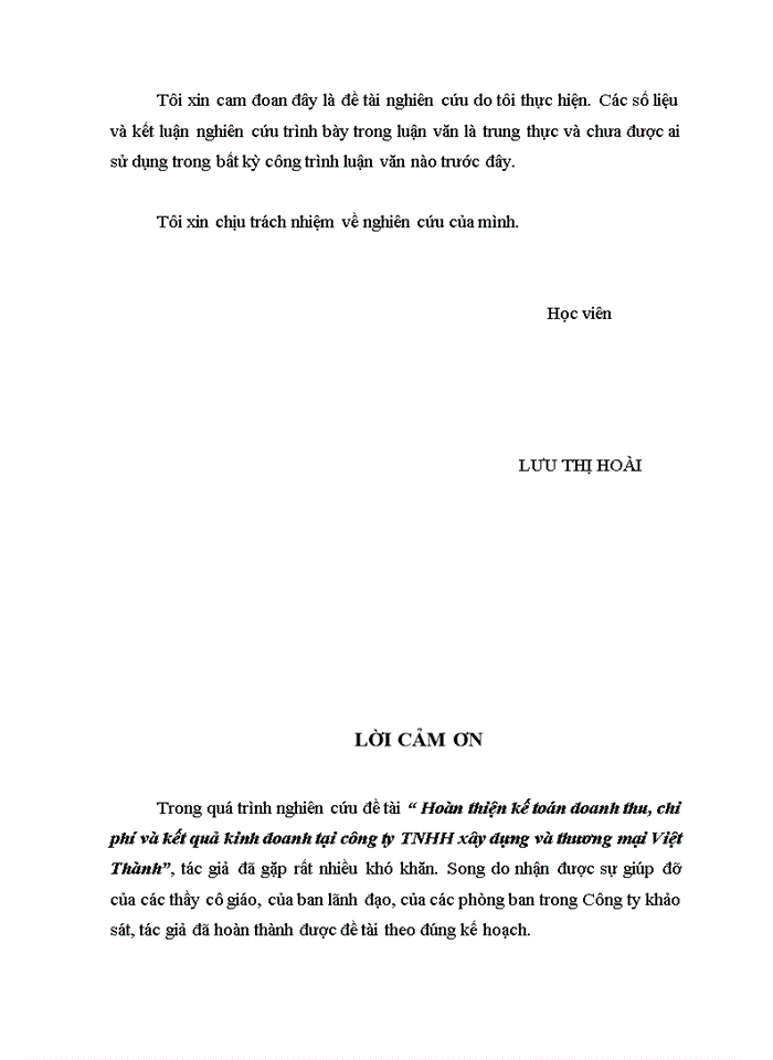 image for page ThS Hoàn thiện kế toán doanh thu chi phí và kết quả kinh doanh tại công ty Trách nhiệm hữu hạn xây dựng và thương mại Việt Thành