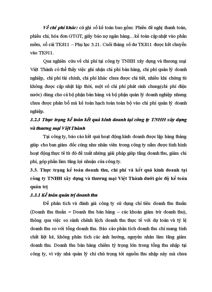 image for page ThS Hoàn thiện kế toán doanh thu chi phí và kết quả kinh doanh tại công ty Trách nhiệm hữu hạn xây dựng và thương mại Việt Thành