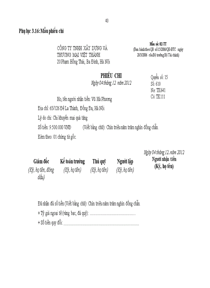 image for page ThS Hoàn thiện kế toán doanh thu chi phí và kết quả kinh doanh tại công ty Trách nhiệm hữu hạn xây dựng và thương mại Việt Thành