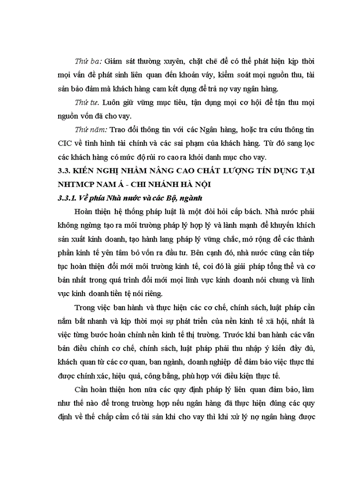 image for page ThS Giải pháp nâng cao chất lượng tín dụng trong hoạt động cho vay tại NHTMCổ phần Nam Á - Công nghiệp Hà Nội
