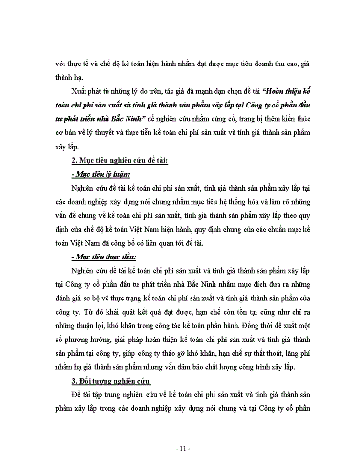 image for page ThS Hoàn thiện kế toán chi phí sản xuất và tính giá thành sản phẩm xây lắp tại Công ty cổ phần đầu tư phát triển nhà Bắc Ninh