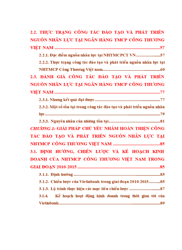 ThS Hoàn thiện công tác đào tạo và phát triển nguồn nhân lực CLC tại Ngân hàng TMCổ phần Công Thương Việt nam