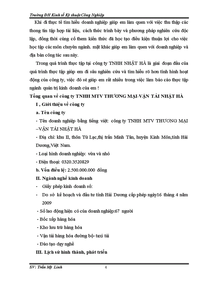 image for page QUẢN TRỊ KINH DOANH CỦA CÔNG TY Trách nhiệm hữu hạn Một thành viên THƯƠNG MẠI - VẬN TẢI NHẬT HÀ