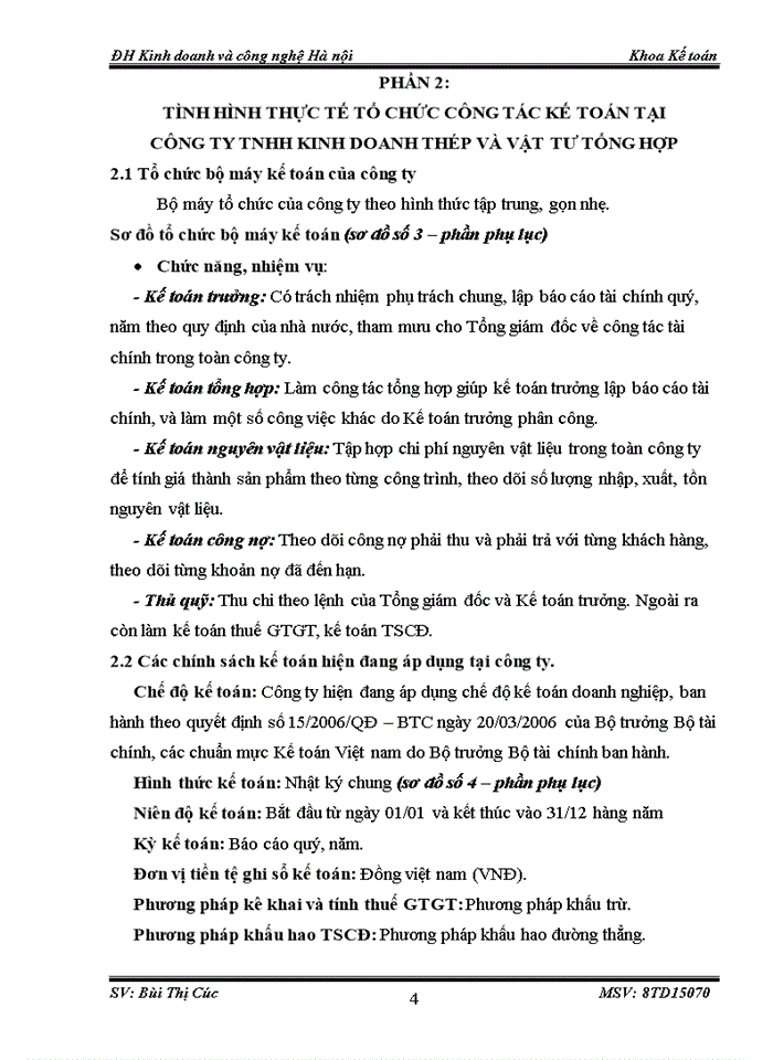 image for page Tình hình thực tế tổ chức công tác kế toán tại Công ty Trách nhiệm hữu hạn Kinh doanh thép và vật tư tổng hợp