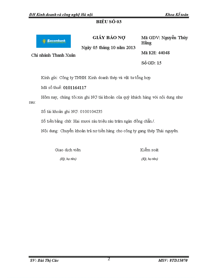 image for page Tình hình thực tế tổ chức công tác kế toán tại Công ty Trách nhiệm hữu hạn Kinh doanh thép và vật tư tổng hợp