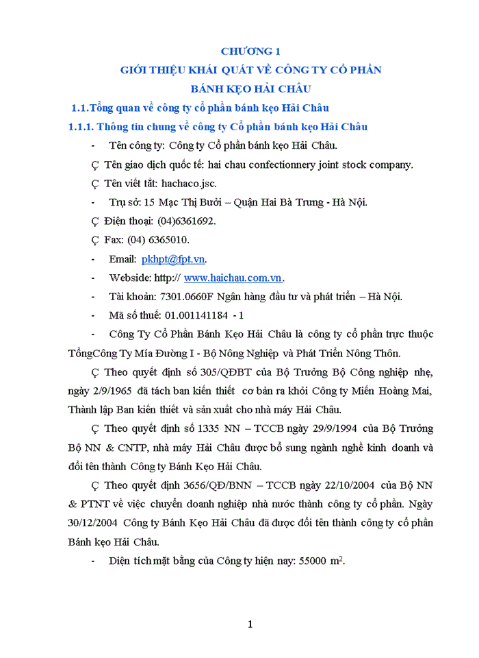 image for page Báo cáo tại Công ty Cổ phần bánh kẹo Hải Châu