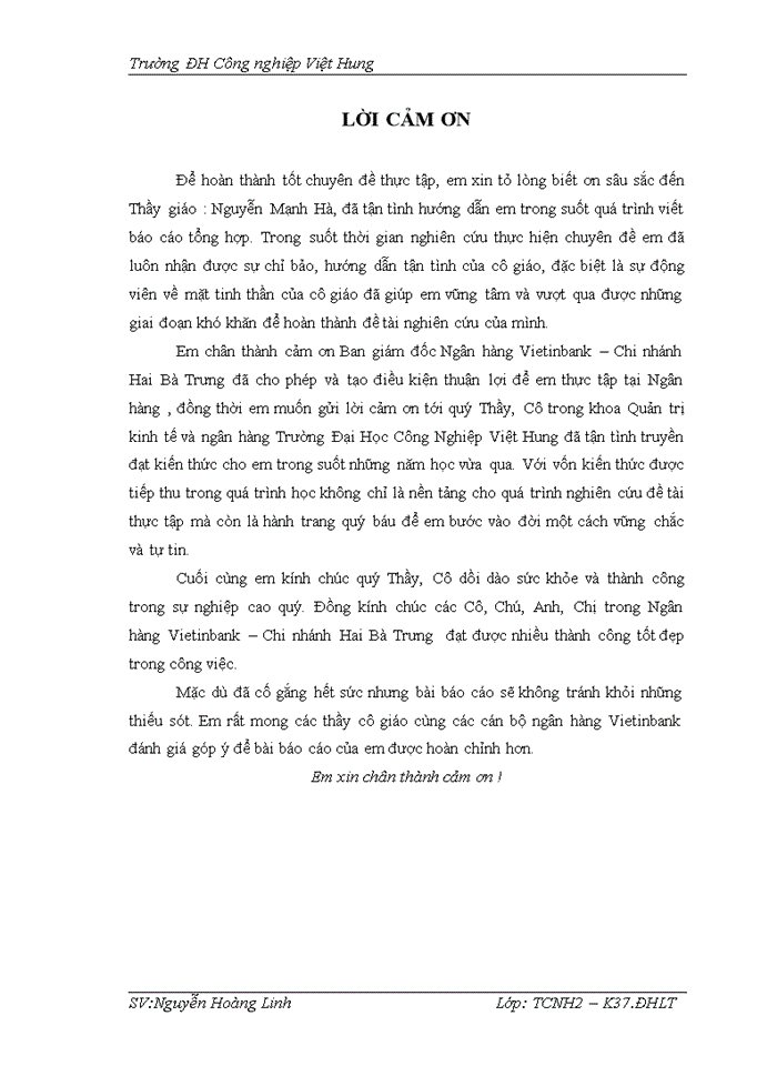 image for page Báo cáo tại Ngân hàng Thương Mại Cổ Phần Công Thương Việt Nam