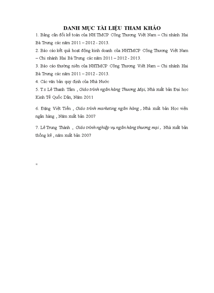 image for page Báo cáo tại Ngân hàng Thương Mại Cổ Phần Công Thương Việt Nam