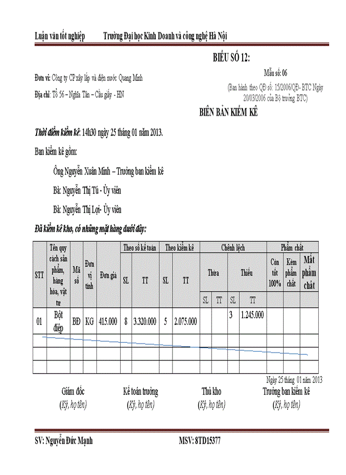image for page Kế toán Nguyên liệu vật liệu tại Công ty cổ phần xây lắp và điện nước Quang Minh