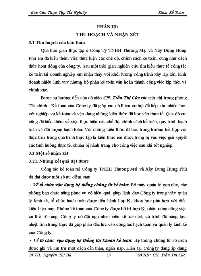 image for page Báo cáo tại Công ty Trách nhiệm hữu hạn Thương Mại và Xây Dựng Hưng Phú