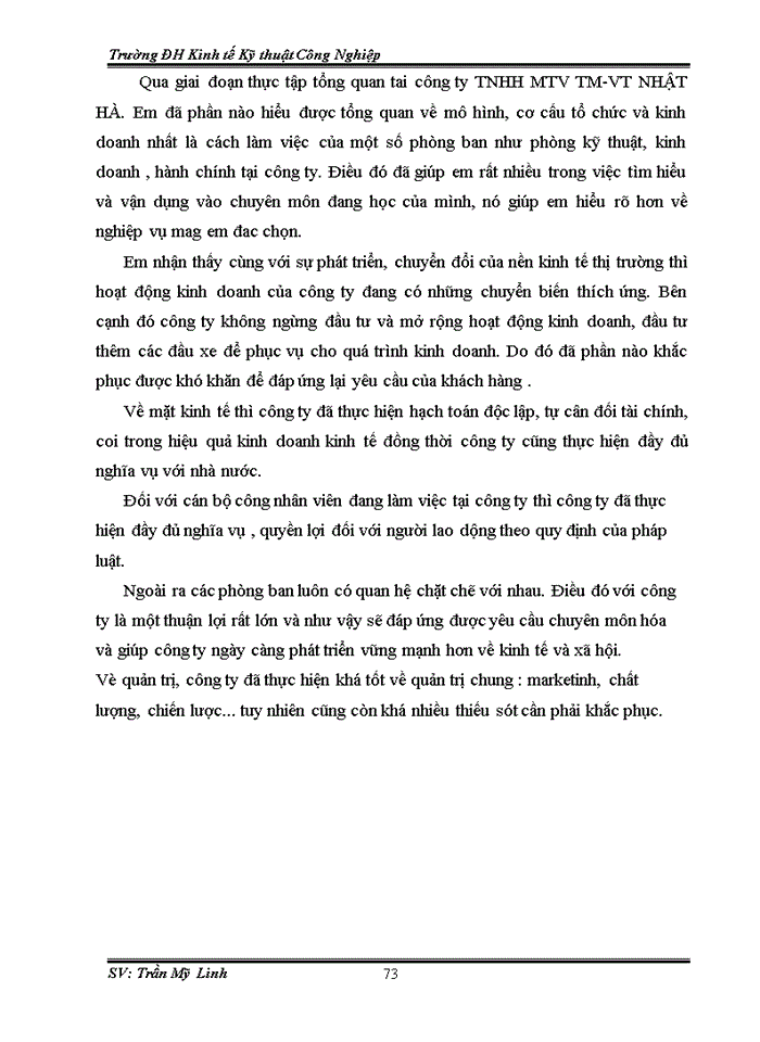 image for page QUẢN TRỊ KINH DOANH CỦA CÔNG TY Trách nhiệm hữu hạn Một thành viên THƯƠNG MẠI - VẬN TẢI NHẬT HÀ