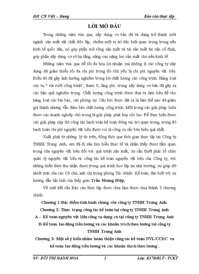 image for page Báo cáo tại công ty Trách nhiệm hữu hạn Trung Anh