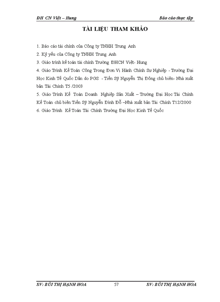 image for page Báo cáo tại công ty Trách nhiệm hữu hạn Trung Anh