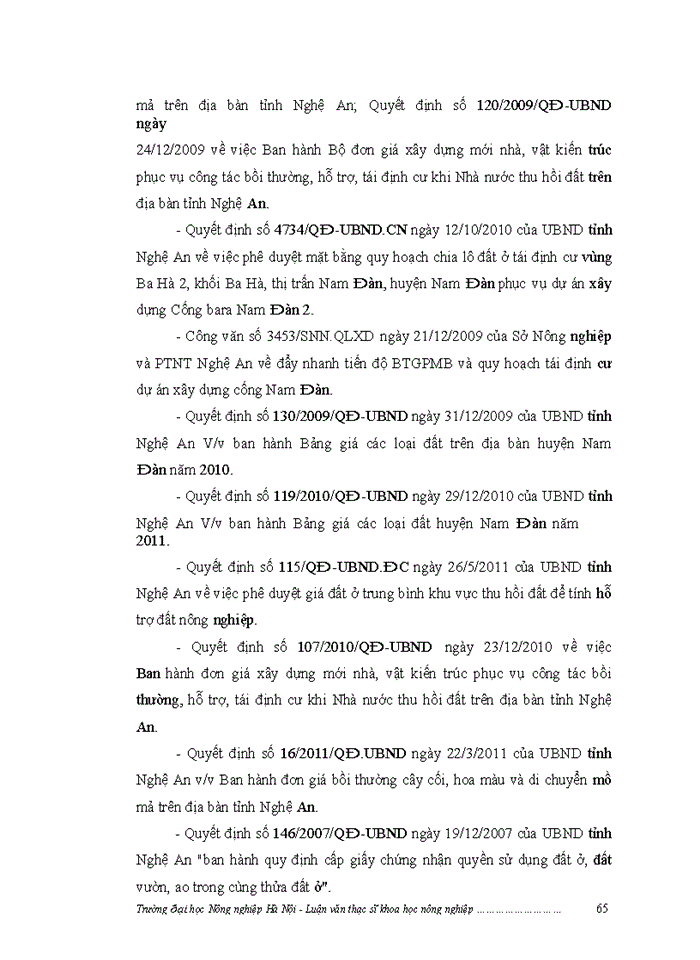 image for page ThS Đánh giá việc thực hiện chính sách bồi thường giải phóng mặt bằng khi Nhà nước thu hồi đất ở một số dự án trên địa bàn huyện Nam Đàn tỉnh Nghệ An