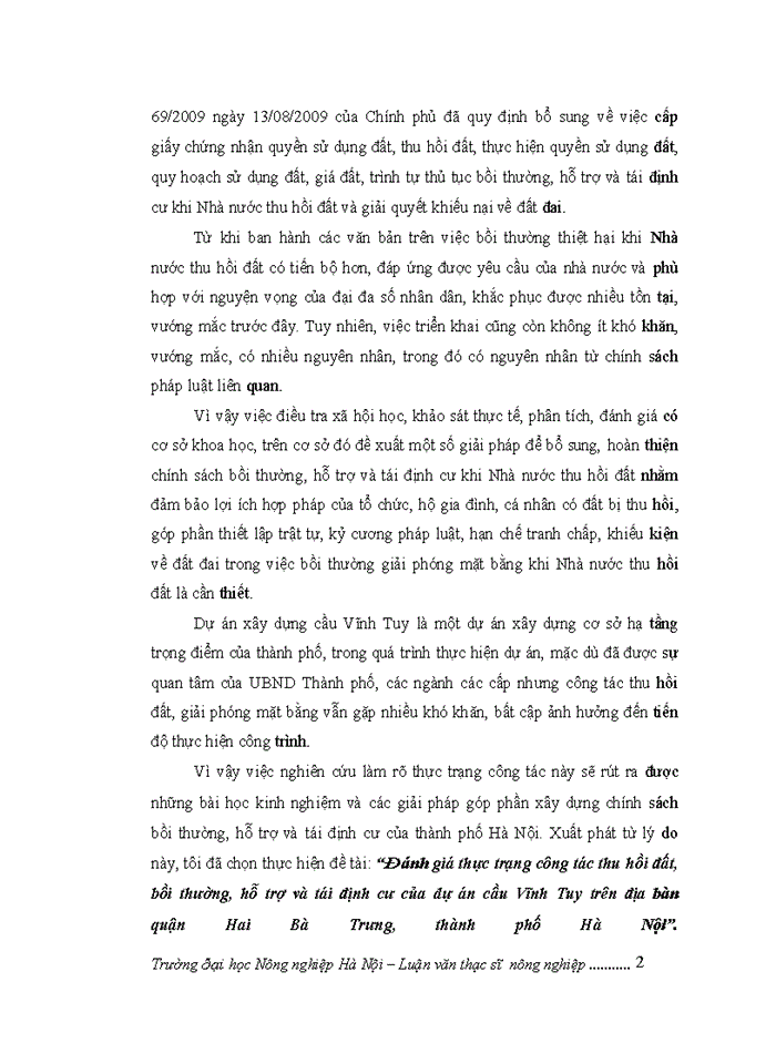 image for page ThS Đánh giá thực trạng công tác thu hồi đất bồi thường hỗ trợ và tái định cư của dự án cầu Vĩnh Tuy trên địa bàn quận Hai Bà Trưng thành phố Hà Nội