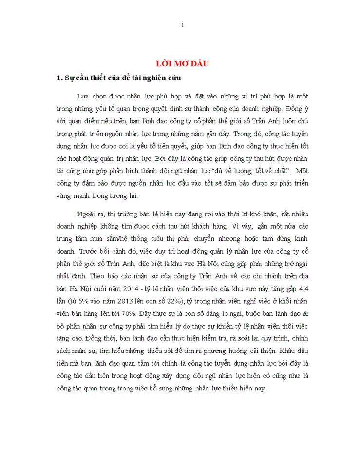 image for page ThS Hoàn thiện công tác tuyển dụng nhân lực tại các chi nhánh của công ty cổ phần thế giới số Trần Anh trên địa bàn Hà Nội