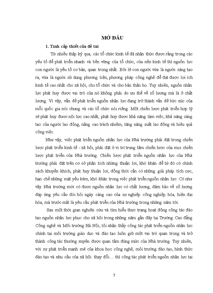 image for page ThS Phát triển nguồn nhân lực tại Trường Cao đẳng Công nghệ và Môi trường Hà Nội