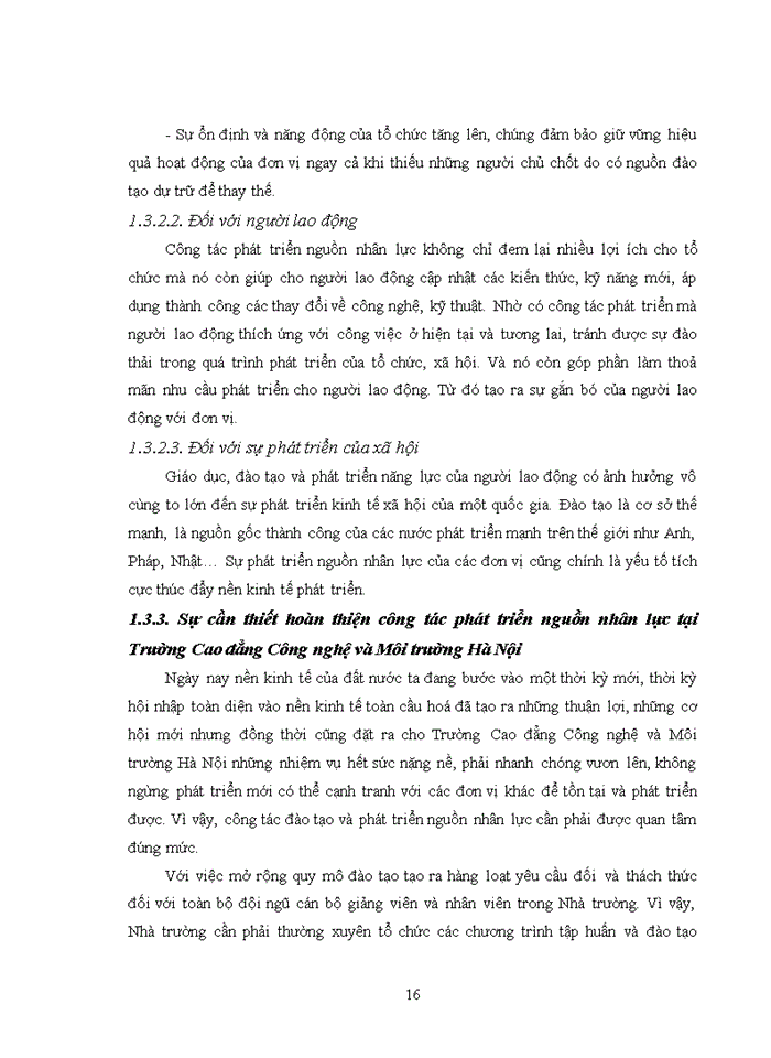 image for page ThS Phát triển nguồn nhân lực tại Trường Cao đẳng Công nghệ và Môi trường Hà Nội