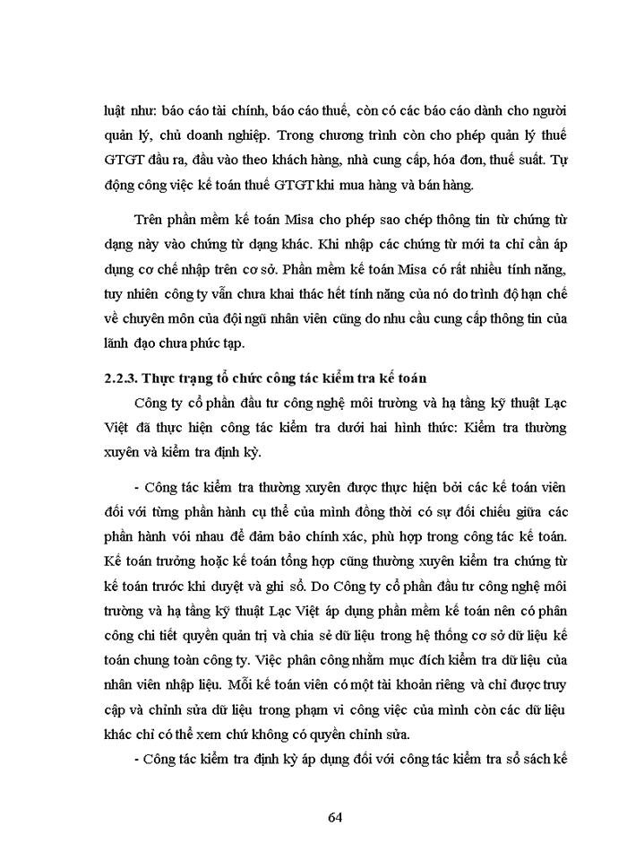 image for page ThS Hoàn thiện tổ chức công tác kế toán tại Công ty cổ phần đầu tư công nghệ môi trường và hạ tầng kỹ thuật Lạc Việt