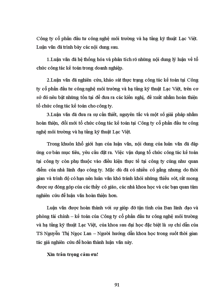 image for page ThS Hoàn thiện tổ chức công tác kế toán tại Công ty cổ phần đầu tư công nghệ môi trường và hạ tầng kỹ thuật Lạc Việt