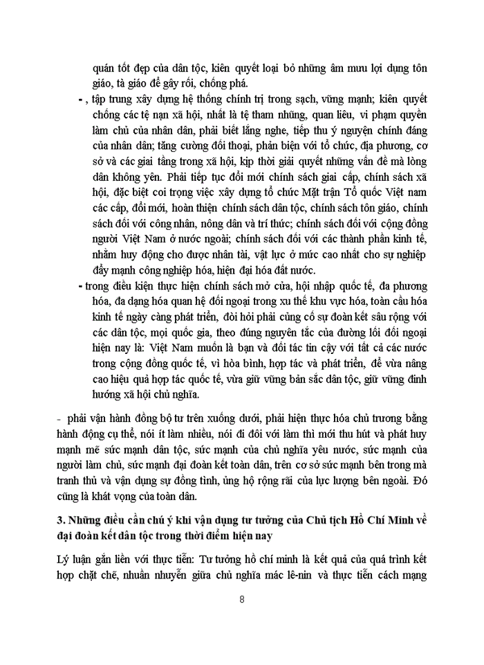 image for page Tư tưởng VẬN DỤNG TƯ TƯỞNG HỒ CHÍ MINH VỀ ĐOÀN KẾT DÂN TỘC TRONG VIỆC ĐẨY MẠNH CÔNG CUỘC ĐỔI MỚI Ở NƯỚC TA HIỆN NAY