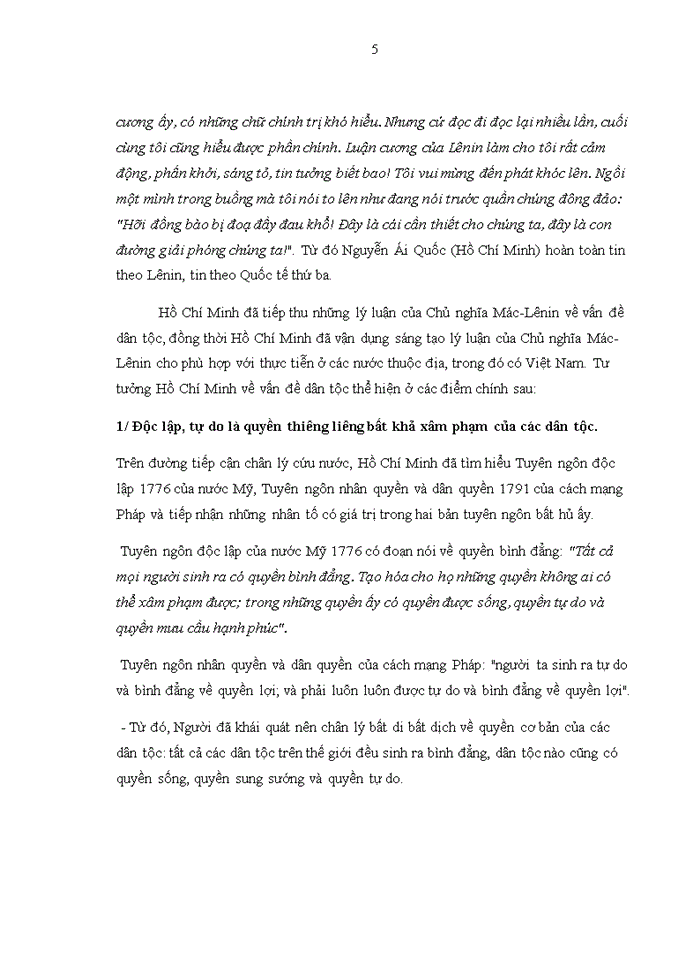 image for page Tư tưởng Phân tích luận điểm của chủ tịch Hồ Chí Minh Tất cả các dân tộc trên thế giới đều sinh ra bình đẳng dân tộc nào cũng có quyền sống quyền sung sướng và quyền tự do Liên hệ thực tiễn cách mạng Việt Nam