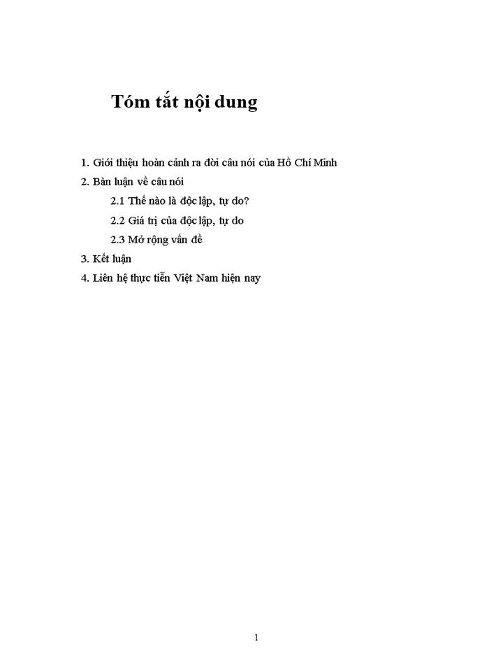 image for page Tư tưởng không có gì quý hơn độc lập tự do