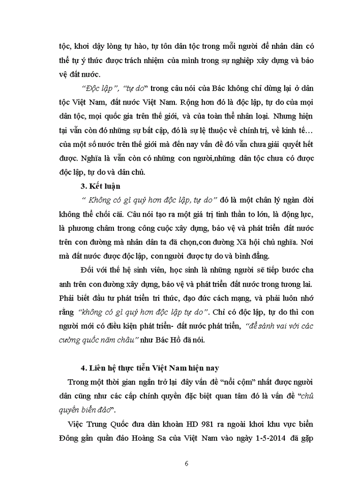 image for page Tư tưởng không có gì quý hơn độc lập tự do