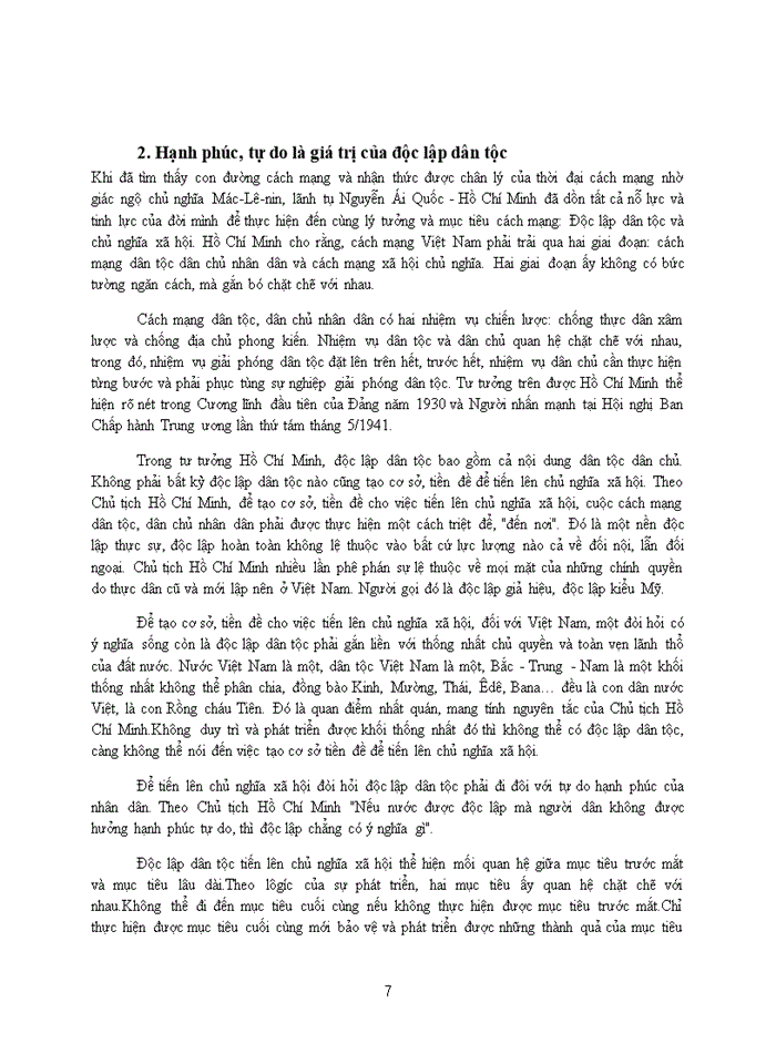 image for page Tư tưởng Phân tích luận điểm của Hồ Chí Minh Nước độc lập mà dân không được hưởng tự do hạnh phúc thì độc lập cũng chẳng có nghĩa lý gì Vận dụng lý luận vào thực tiễn ở Việt Nam