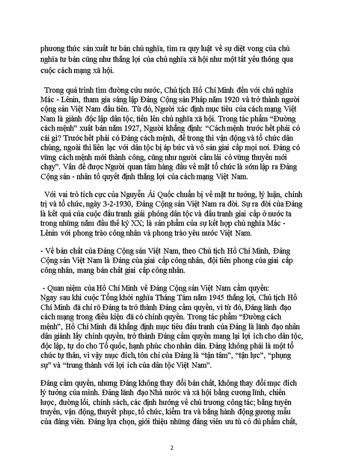 image for page Đường lối đảng Đảng cộng sản Việt Nam lấy chủ nghĩa Mác- Lênin làm cốt Bằng sự hiểu biết về luận điểm này hãy rút ra tinh thần và phương pháp luận của nó và ý nghĩa cho bản than trong học tập và xin việc làm