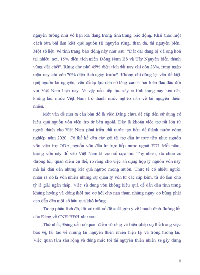image for page Đường lối đảng Qua nghiên cứu quan điểm của Đảng cộng sản Việt Nam về công nghiệp hoá - hiện đại hoá thời kỳ đổi mới hãy rút ra bản chất quá trình công nghiệp hoá - hiện đại hoá ở Việt Nam hiện nay Nếu có thể góp ý cho Đảng trong hoạch định công nghiệp hoá - hiện đại hoá đất nước thì nội dung góp ý của em là gì