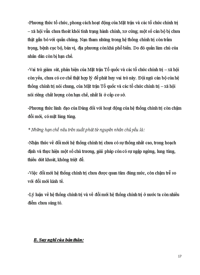 image for page Đường lối đảng Phân tích nhận thức mới của Đảng ta về xây dựng hệ thống chính trị thời kì đổi mới Hãy nêu suy nghĩ của bản thân khi nghiên cứu nhận thức trên