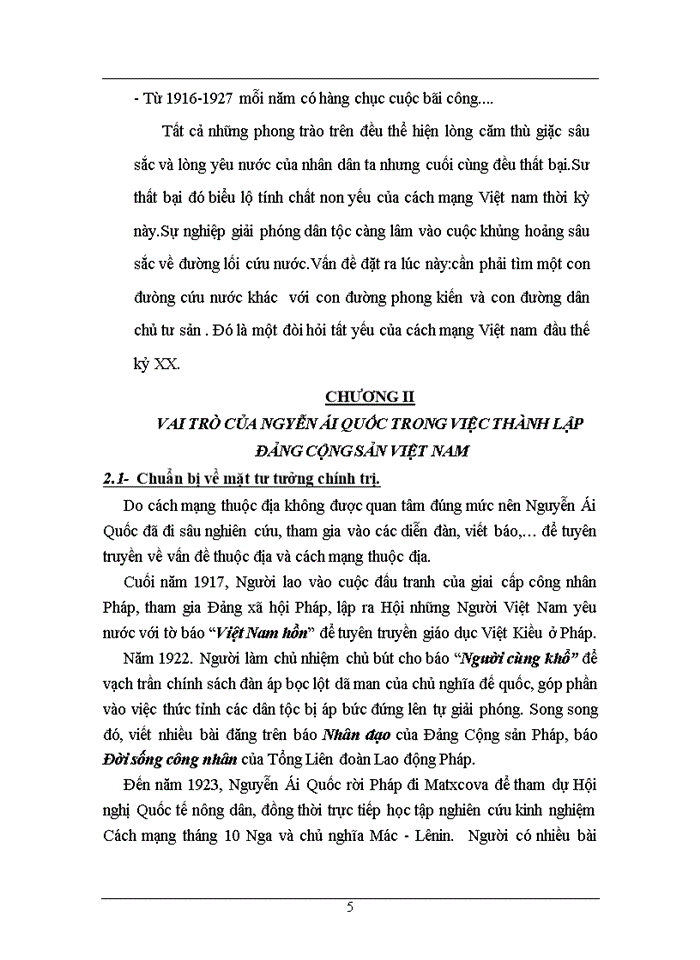 image for page Đường lối đảng Hãy làm rõ vai trò của Nguyễn Ái Quốc trong việc sáng lập ra Đảng Cộng Sản Việt Nam