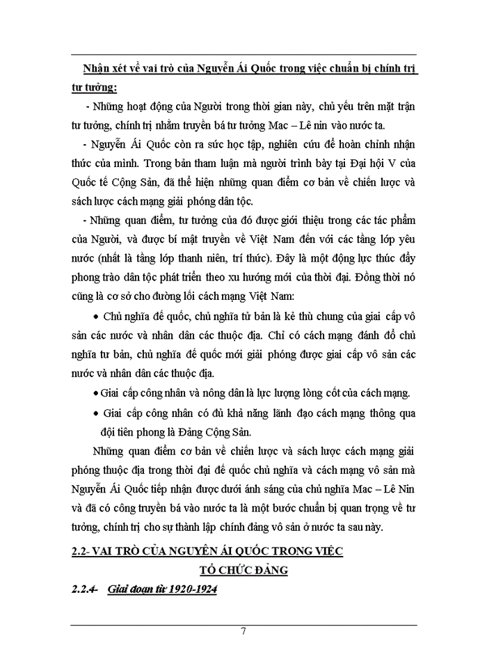 image for page Đường lối đảng Hãy làm rõ vai trò của Nguyễn Ái Quốc trong việc sáng lập ra Đảng Cộng Sản Việt Nam