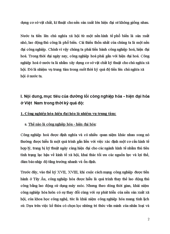 Đường lối đảng PHÂN TÍCH CƠ SỞ TRIẾT HỌC CỦA ĐưỜNG LỐI CÔNG NGHIỆP HÓA - HIỆN ĐẠI HÓA HIỆN NAY Ở VIỆT NAM
