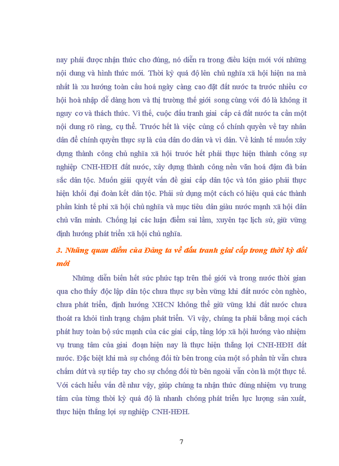 image for page Đường lối đảng Phân tích những nhận thức mới của Đảng ta về đấu tranh giai cấp và động lực chủ yếu để phát triển đất nước thời kì đổi mới Nêu giá trị lí luận và thực tiễn của sự đổi mới nhận thức này của Đảng ta