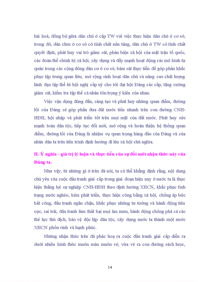 image for page Đường lối đảng Phân tích những nhận thức mới của Đảng ta về đấu tranh giai cấp và động lực chủ yếu để phát triển đất nước thời kì đổi mới Nêu giá trị lí luận và thực tiễn của sự đổi mới nhận thức này của Đảng ta