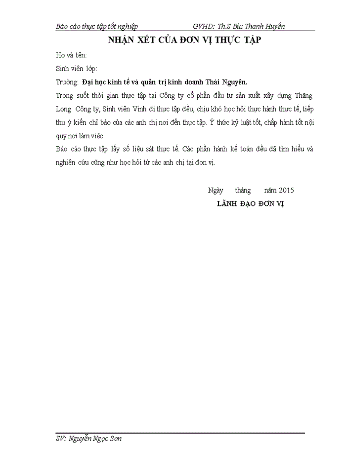 image for page Báo cáo Tổ chức công tác kế toán tại Công ty Cổ phần Đầu tư Sản xuất Xây dựng Thăng Long