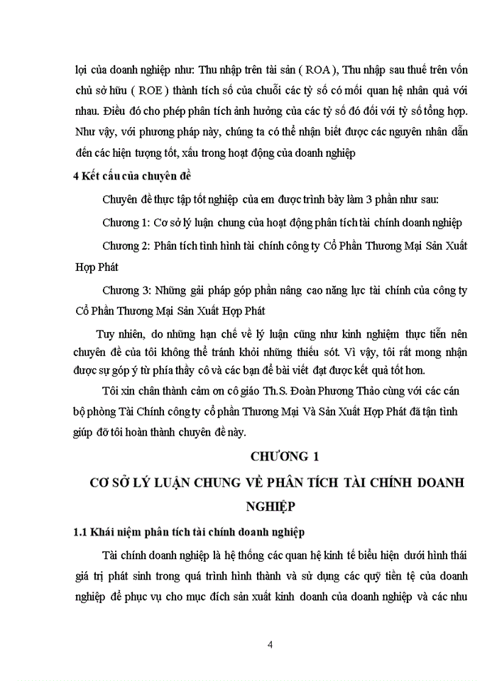 Phõn tớch tài chính và các giải pháp nhằm tăng cường năng lực tài chính tại công ty Cổ Phần Thương Mại Và Sản Xuất Hợp phát