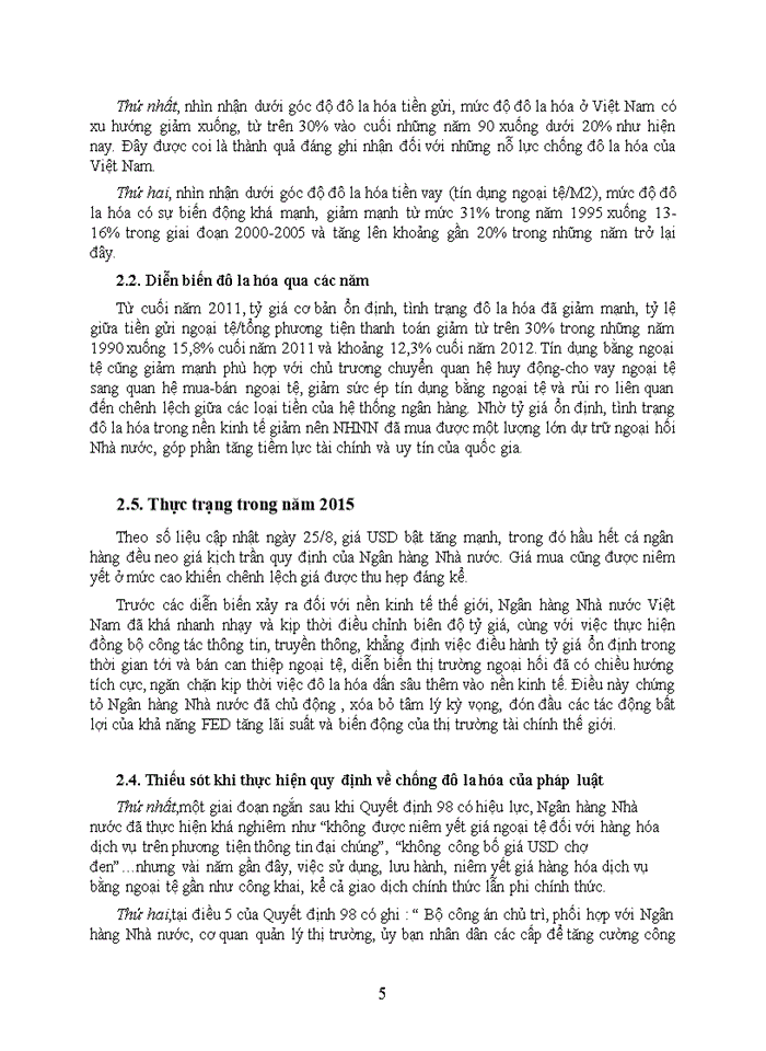 image for page Trình bày hiểu biết của anh chị về Đô-la hóa và liên hệ thực tiễn về thị trường Đô-la hóa Việt nam hiện nay