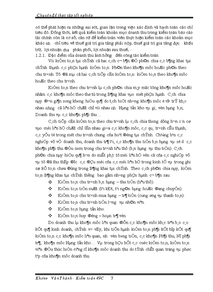 image for page Vận dụng quy trình kiểm toán vào kiểm toán khoản mục doanh thu trong kiểm toán Báo cáo tài chính do Công ty kiểm toán AVA thực hiện