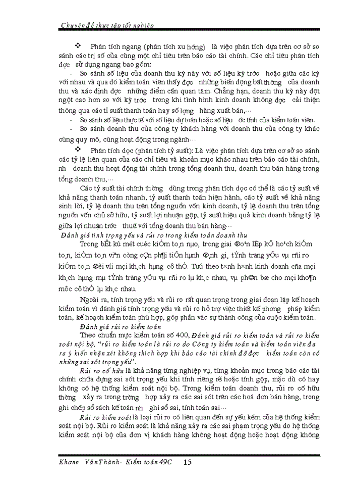 image for page Vận dụng quy trình kiểm toán vào kiểm toán khoản mục doanh thu trong kiểm toán Báo cáo tài chính do Công ty kiểm toán AVA thực hiện